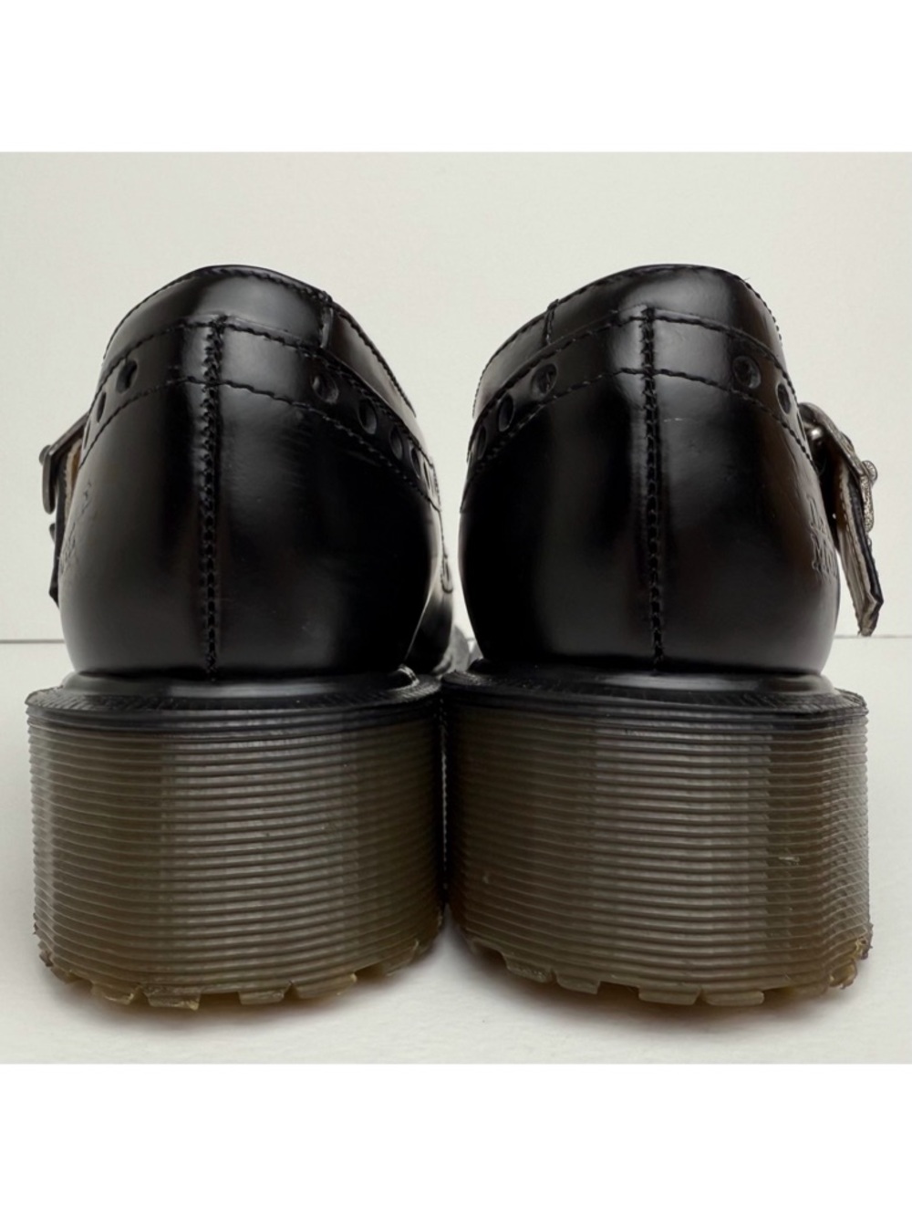 Vintage Dr. Martens England MIE Black White Wingtip Heel Mary Janes Shoes UK 4 - Picture 11 of 16